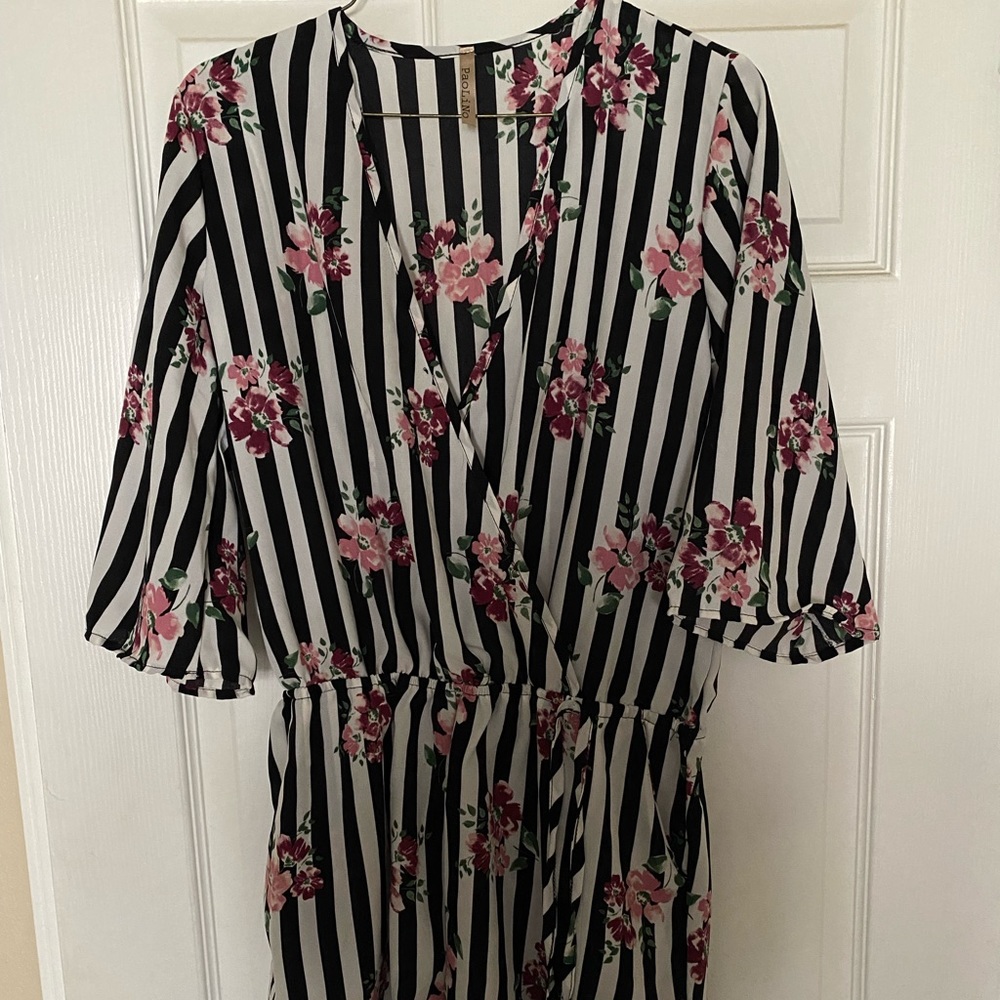 Striped Floral Romper